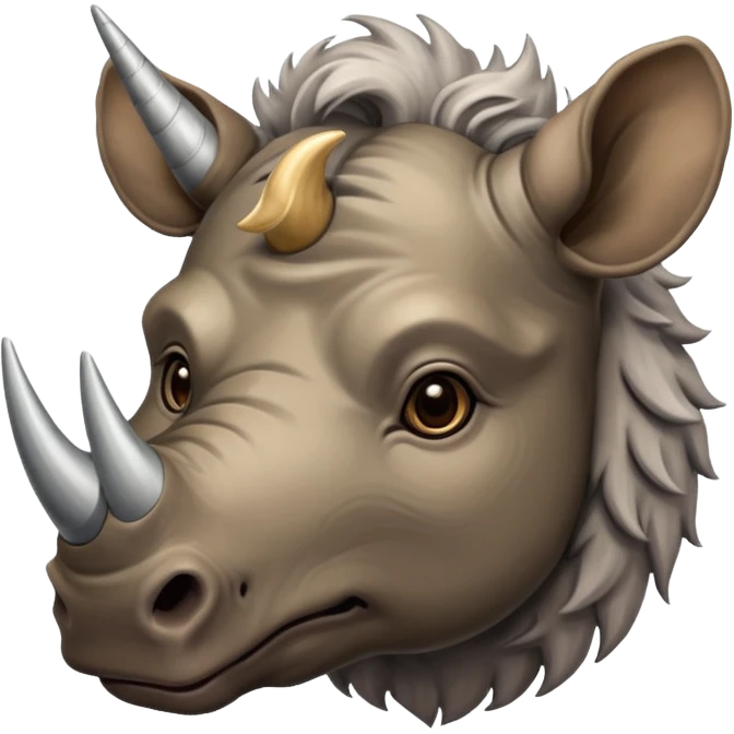 Elasmotherium. Siberian unicorn rhino face emoji