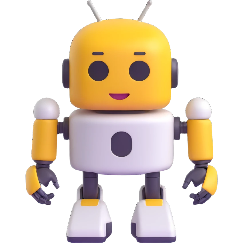 Change the blue color to a different shade for the blue AI robot, keep the 3D emoji style, no background. emoji