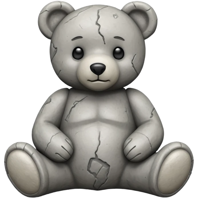 statue of teddy bear in grey color  emoji
