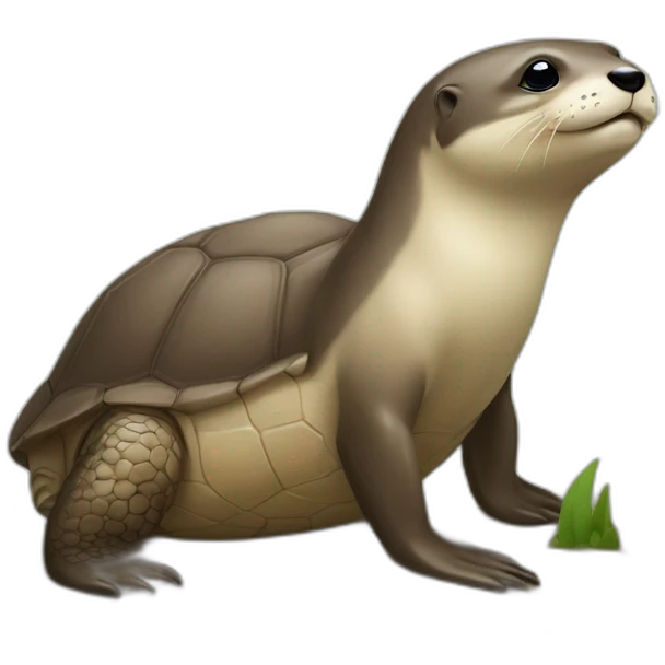 Loutre sur une tortue emoji