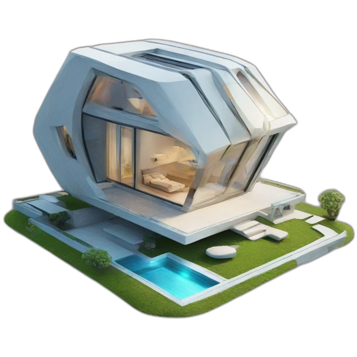 Futuristic house emoji