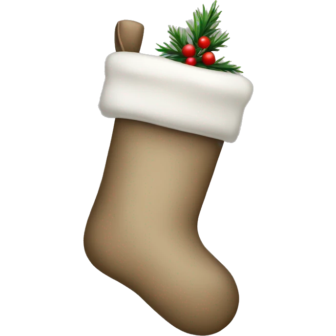 Christmas taupe stocking emoji
