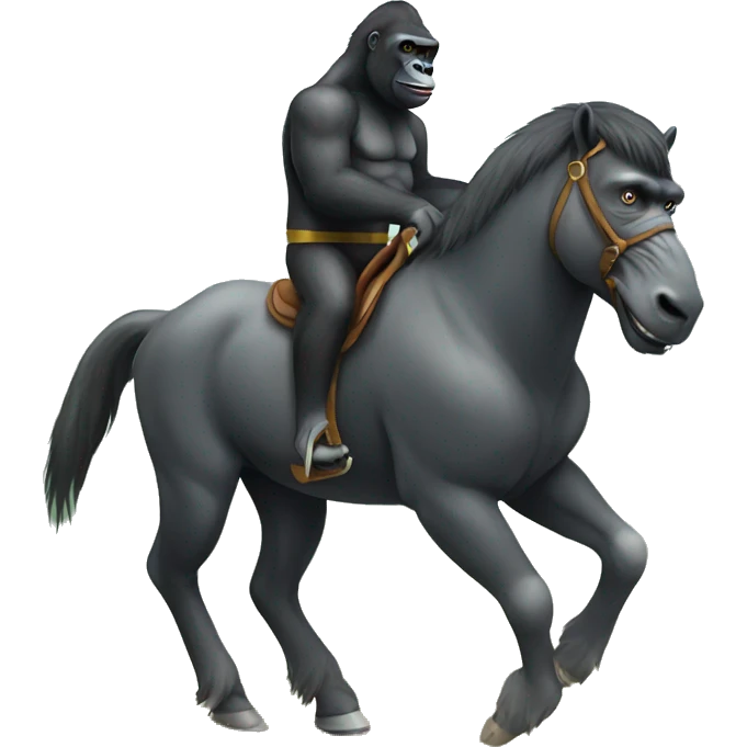 Gorilla on a horse emoji