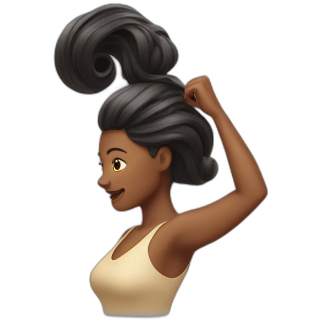 Woman doing hairflip emoji