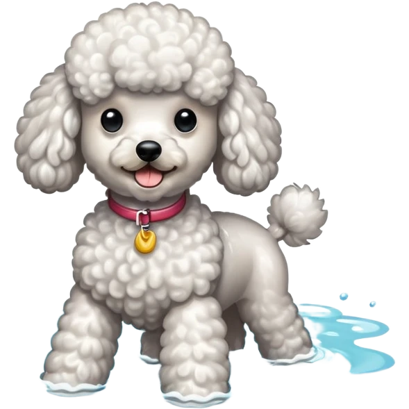 Poodle in sea  emoji
