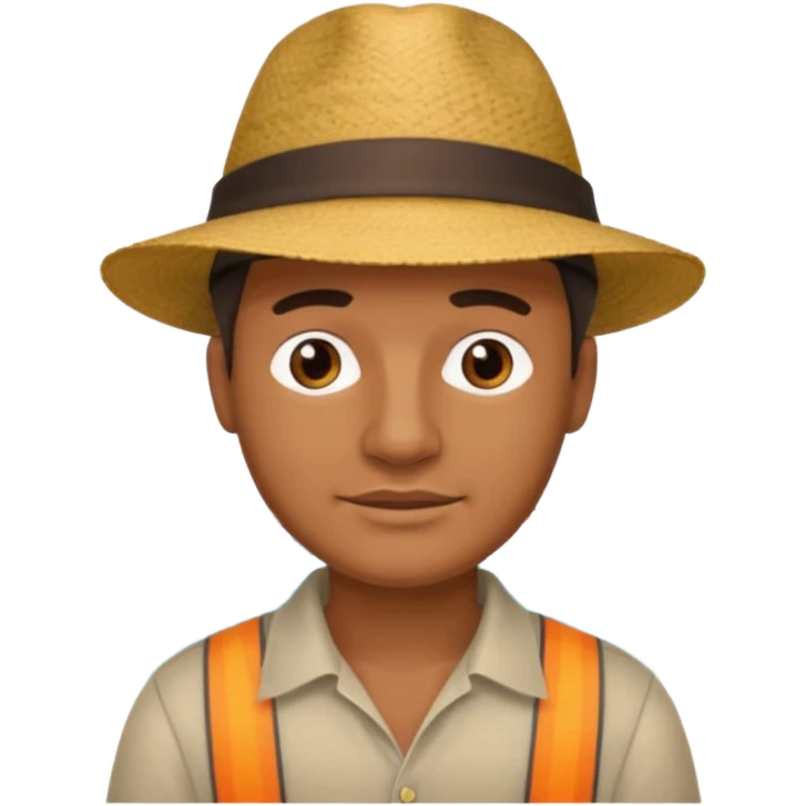 homme créole réunionnais  avec chapeau embouteillage  emoji