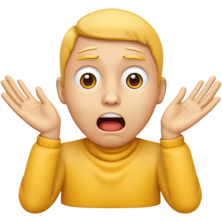 yellow face emoji with shocked expression and hands tightly gripping its own neck emoji