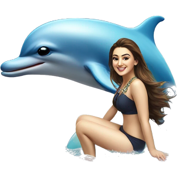 Hansika on a dolphin  emoji