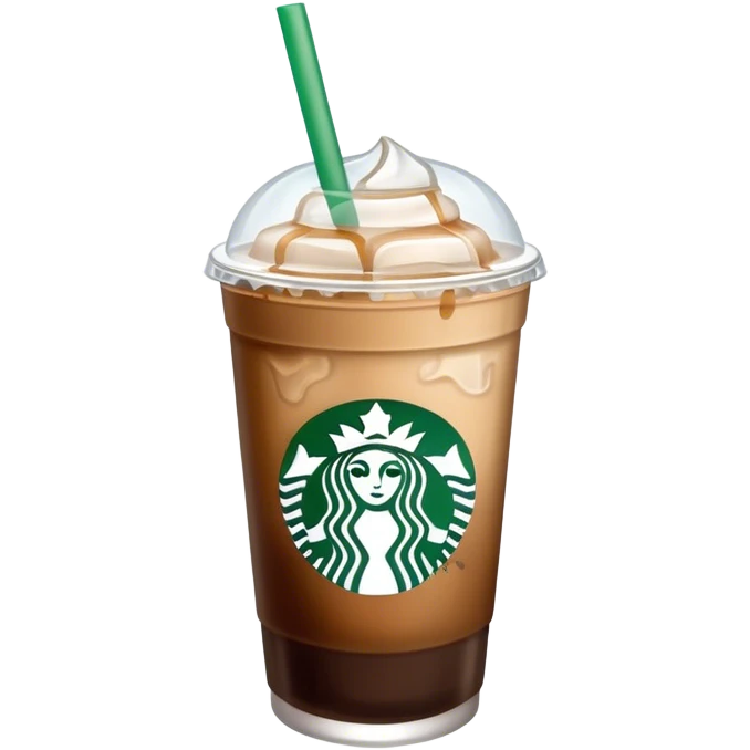 Starbuck ice coffee with ice cubes emoji