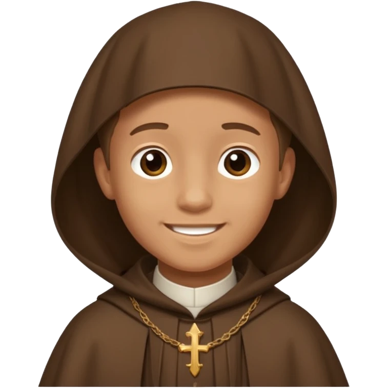 Un chico moreno con un hábito fransiscano emoji