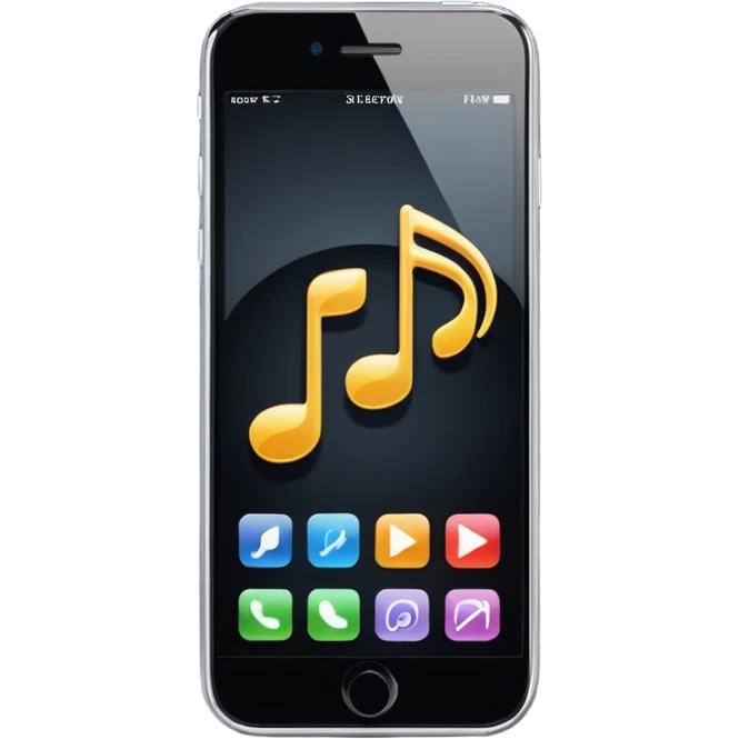 phone on a music play page emoji