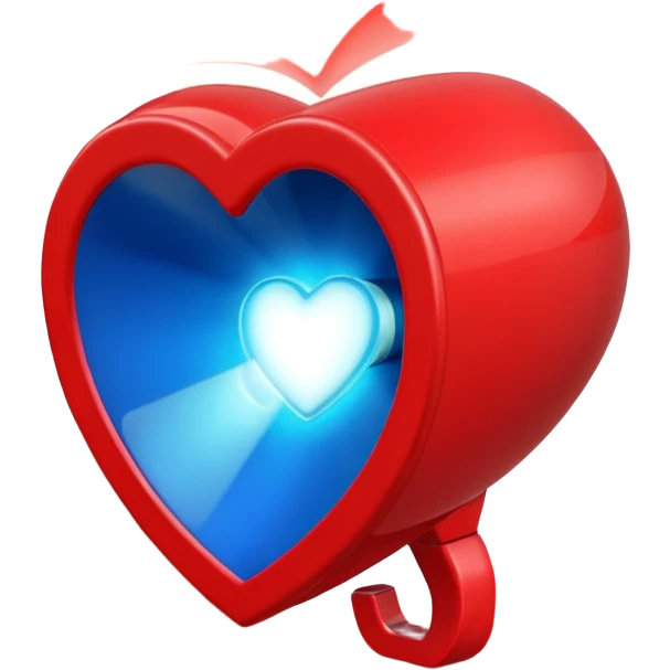 megaphone with a glowing heart coming out emoji