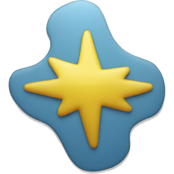 blue badge with yellow star emoji
