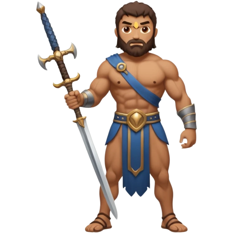 full length gigantic goliath from the bible ready for battle emoji