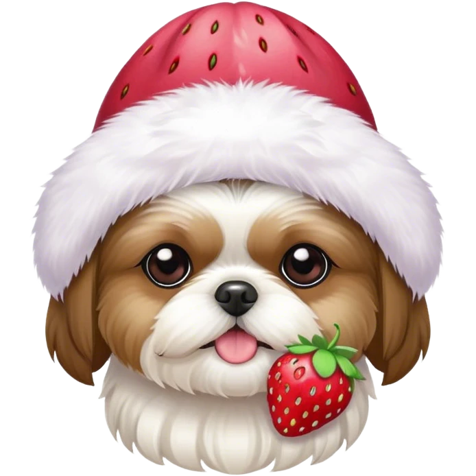 shihtzu with strawberry hat  emoji