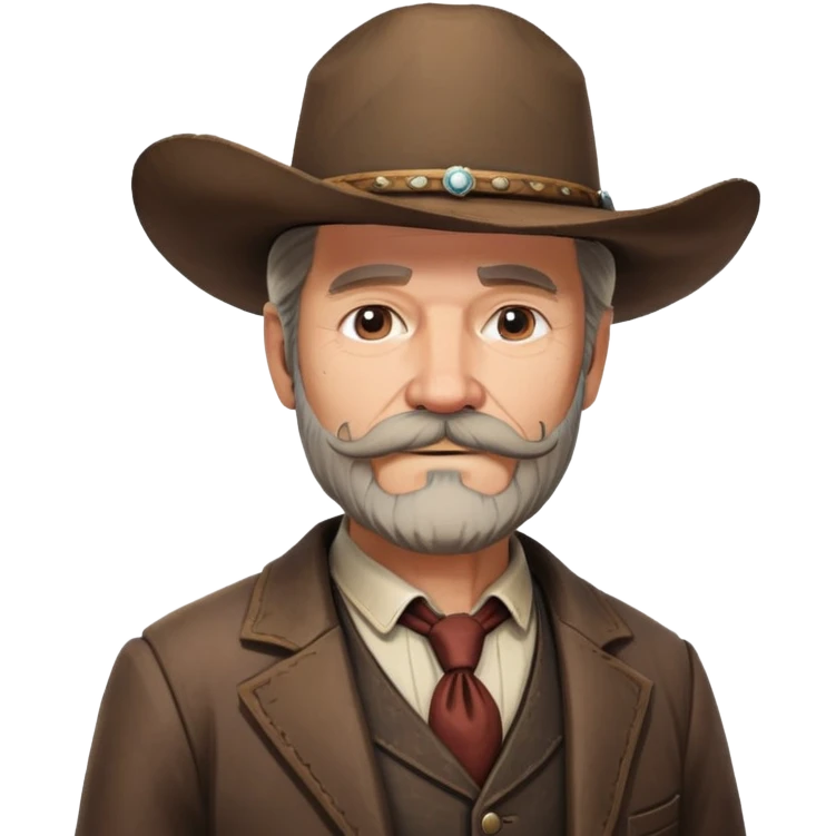 Dutch van der Linde from Red Dead Redemption 2, older man with mustache and beard, cowboy hat, suit emoji