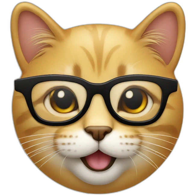 Un chat avec de lunettes de soleil emoji