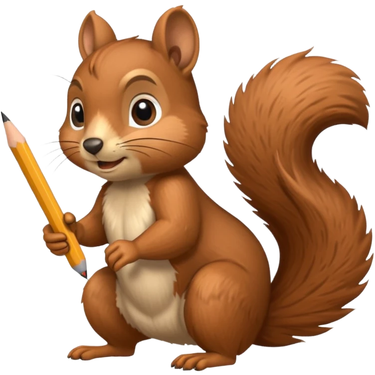 squirrel writing with a pencil emoji