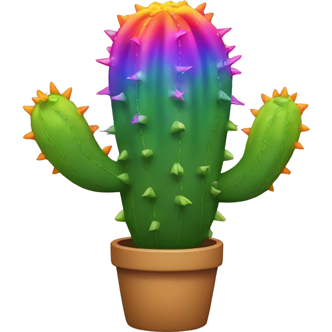 Rainbow dancing cactus  emoji
