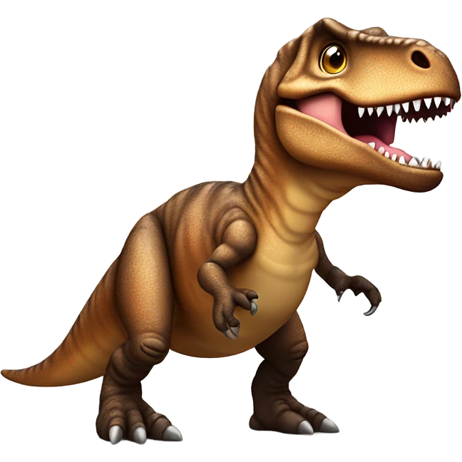 The surprised brown little t-rex emoji