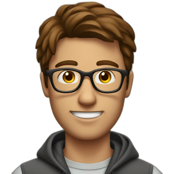 brown-haired man wearing glasses who is not able to get a key into a lock emoji