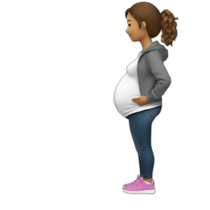 sweatshirt pregnant woman side view emoji