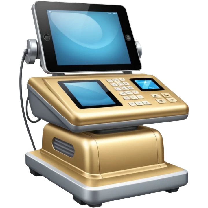 large expensive ultrasound machine that stands on the floor and is tall. emoji