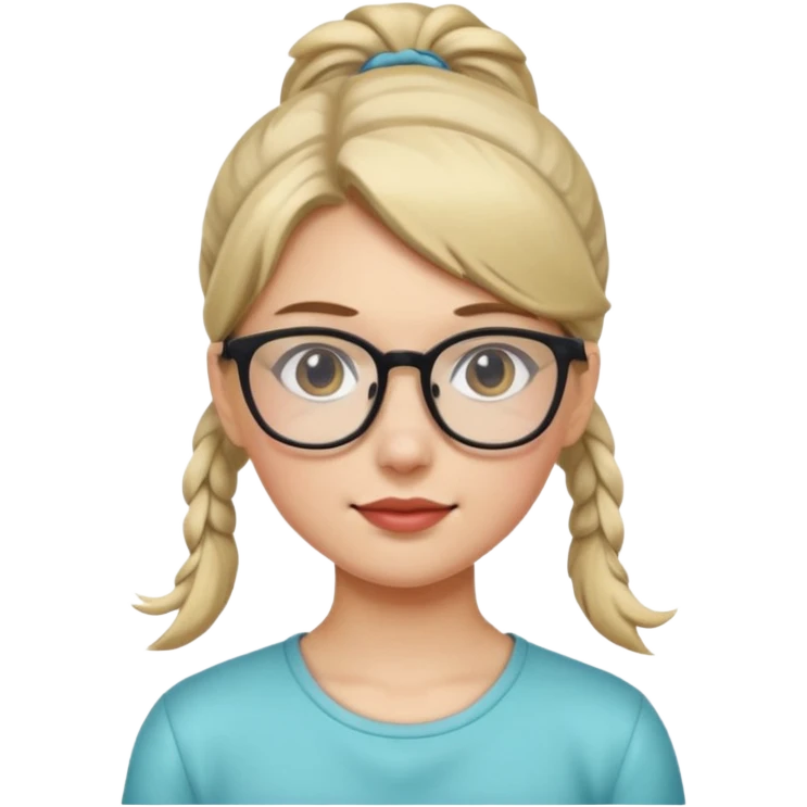 Ponytail Girl with Glasses emoji