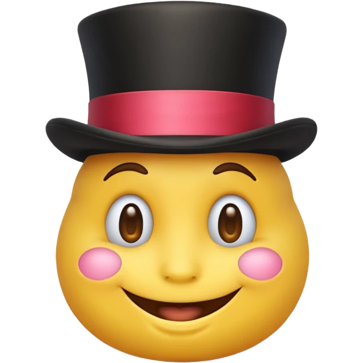 A yellow emoji with a top hat on emoji