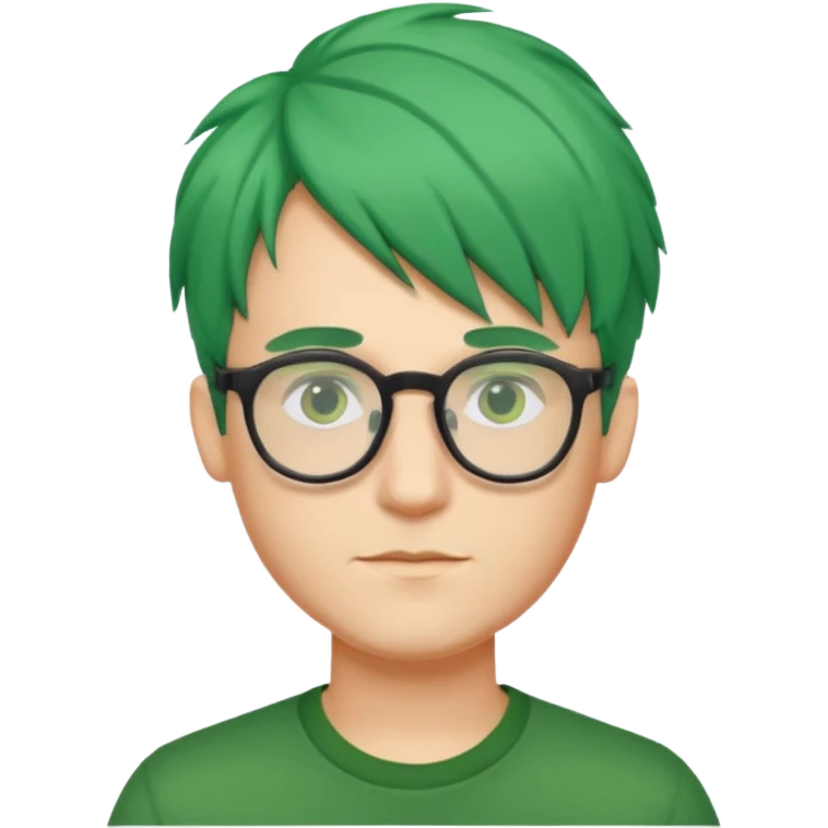 man with green hair and glasses emoji