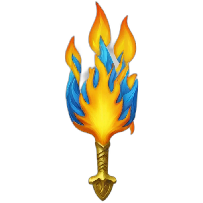flame in the shape of ukrainian trident emoji
