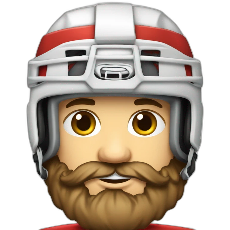 Hockeyeurs barbu avec son casque de hockey et un pansement sur la joue emoji