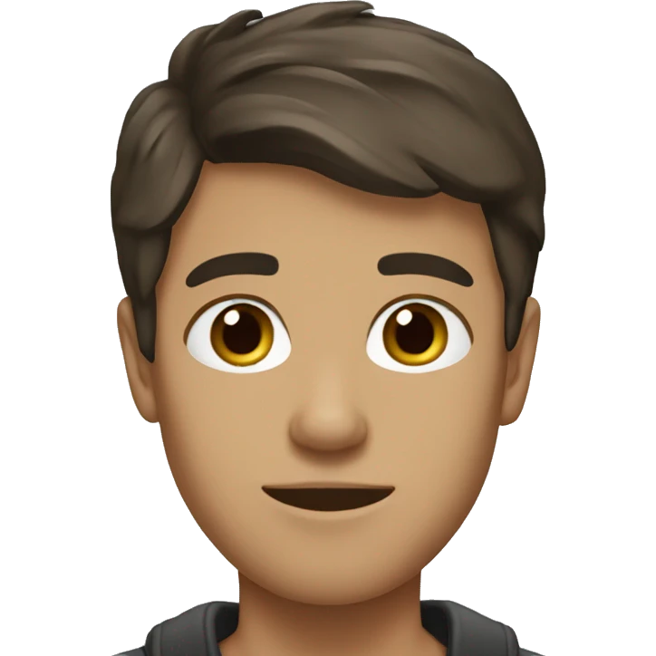 Brunette college boy short hair emoji