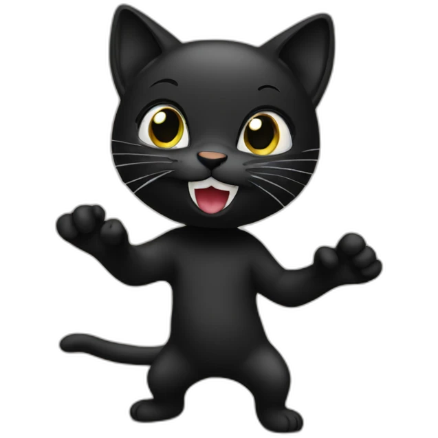 Black kitty rapping emoji