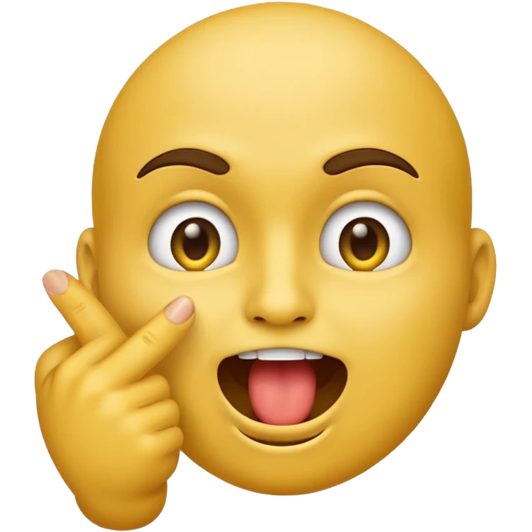 please create an emoji of the yellow face emoji kind of it bitting its index finger with a cheeky expresion emoji