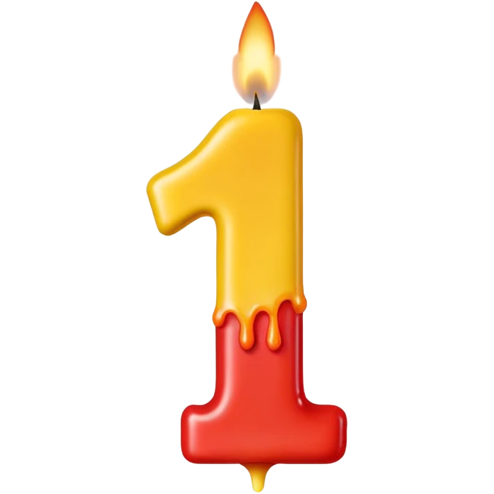 Birthday candles with the shape of the number 15 emoji