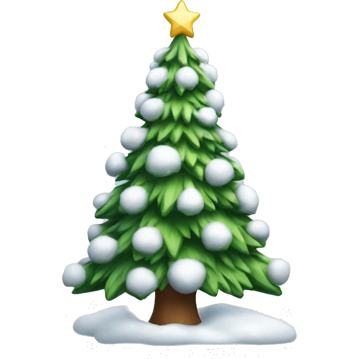 Christmas tree with snow emoji