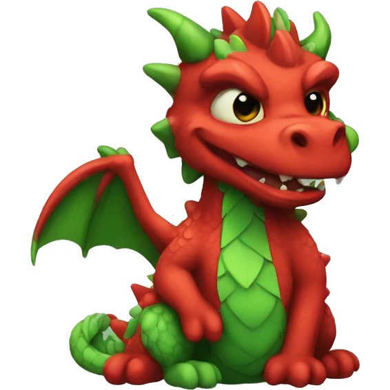 red n green furry dragon emoji