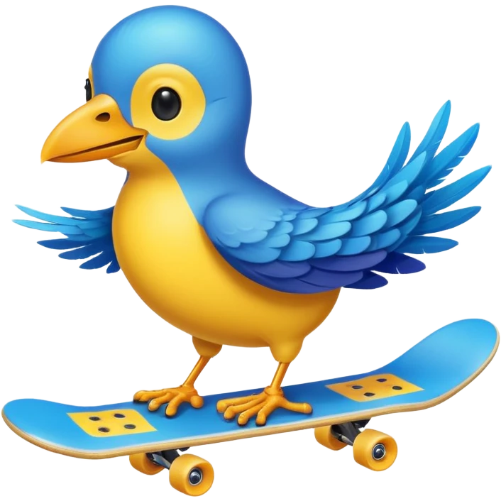 skateboarding bird emoji