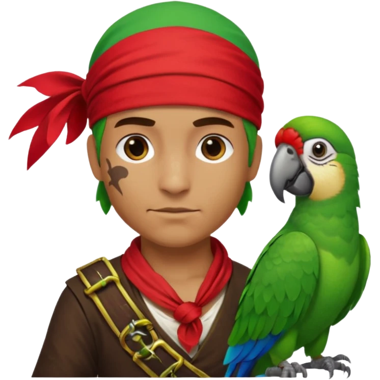 pirate and parrot emoji