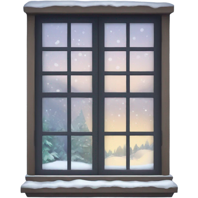 Snow night window emoji