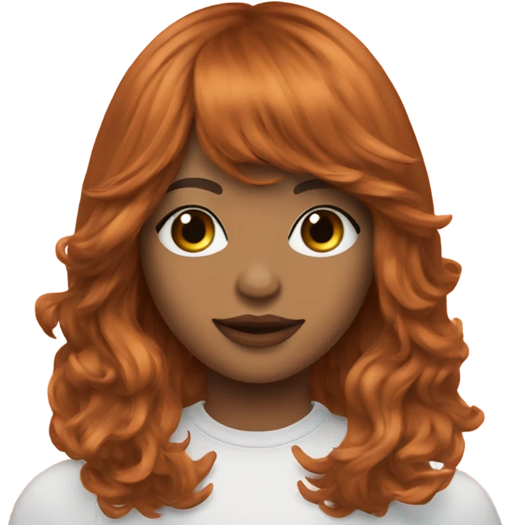 Ruiva com curtain bangs, 24 anos  emoji
