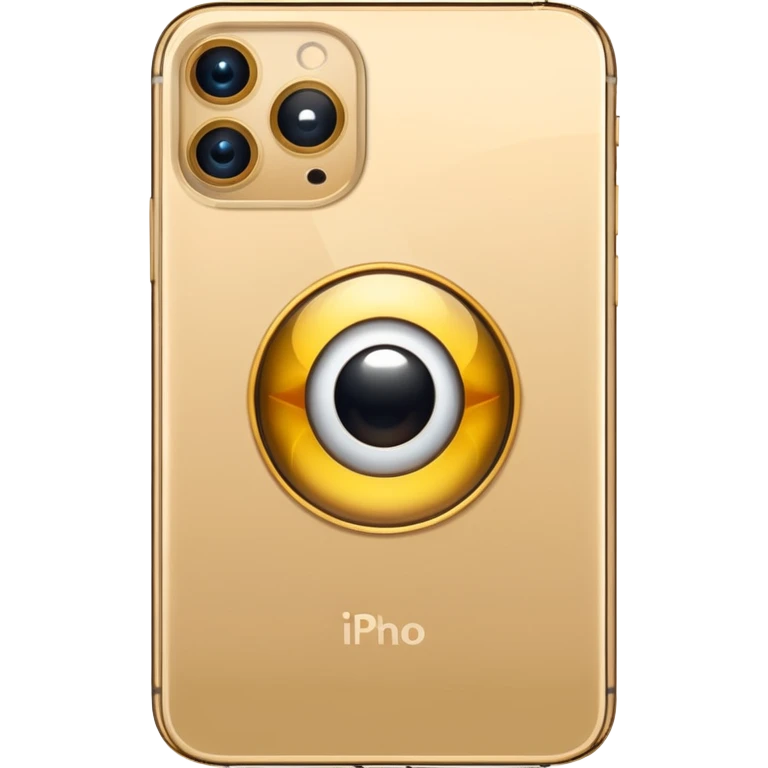 Gold iPhone 16 Pro Max, replace apple logo with fullgold eye logo backview emoji
