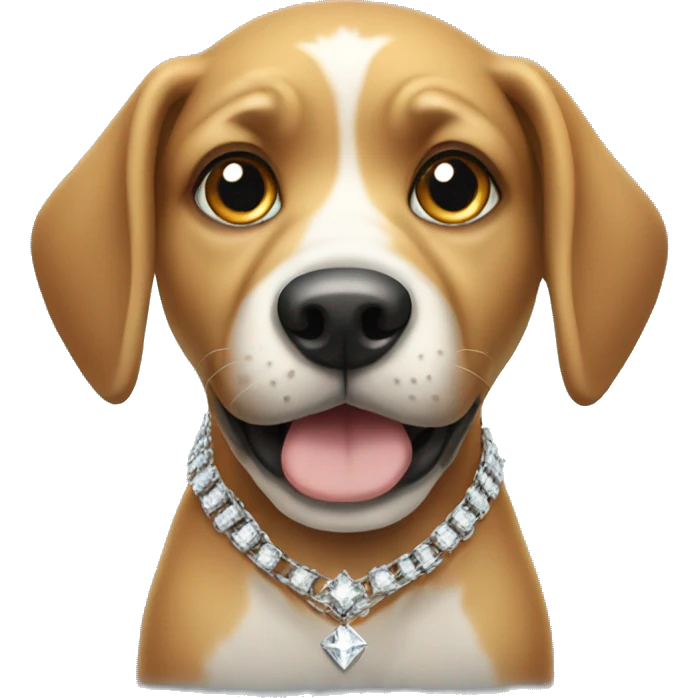 Dog with diamond chains emoji