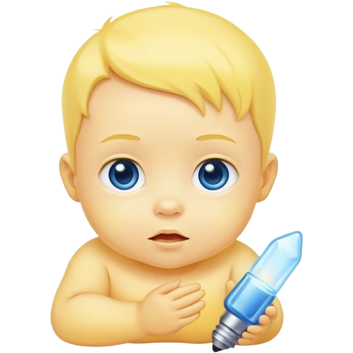 yellow baby with blue light emoji
