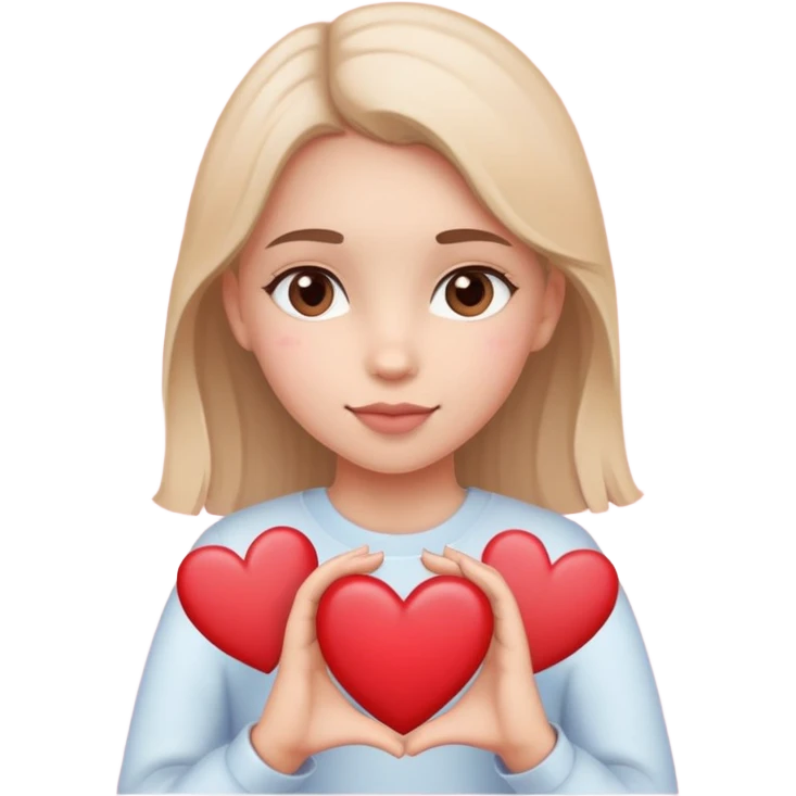 Girl with hearts saying I love you  emoji