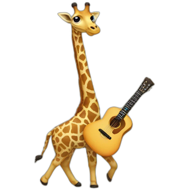 Giraffe playing guitar emoji