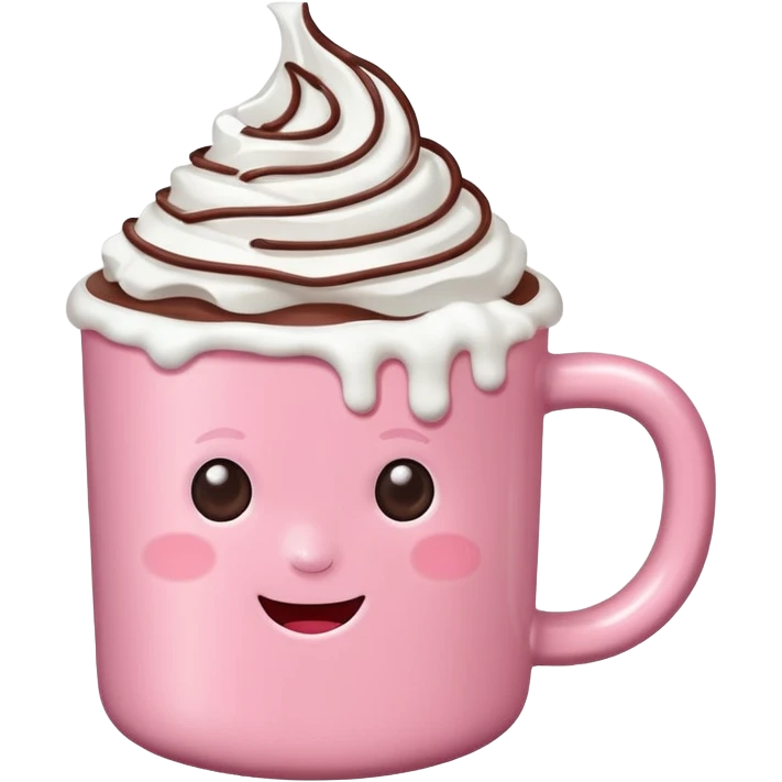 Marshmallow pink hot chocolate emoji