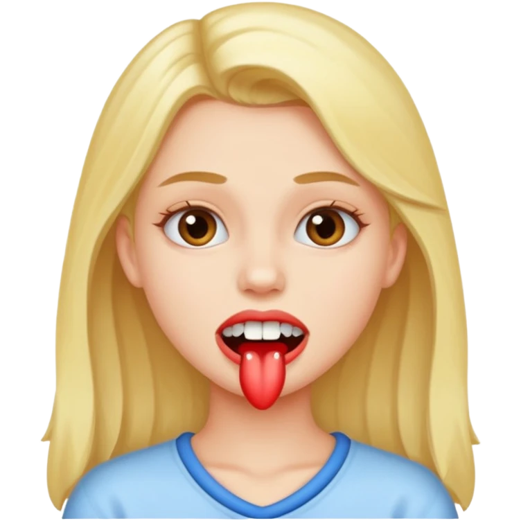 girl with a kissing tooth emoji