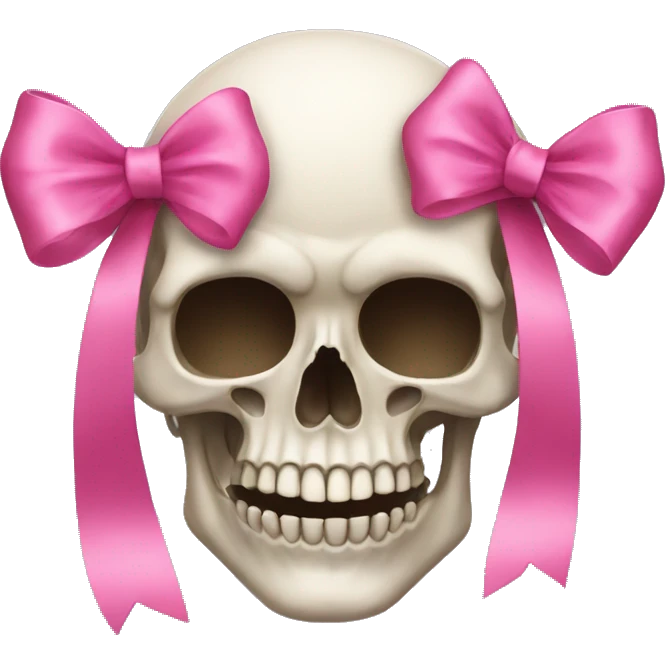 Skull with a pink bow emoji